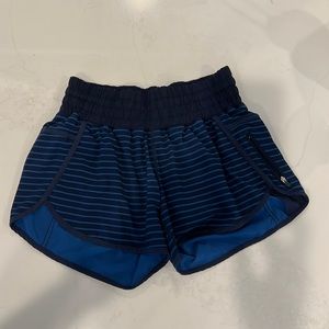 Blue striped lululemon shorts
